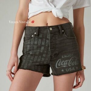 LUCKY BRAND 'COCA-COLA HIGH RISE MOM SHORTS' IN WEATHERED BLACK